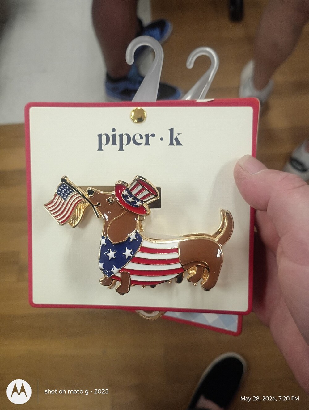 Piper k Patriotic Dachshund hair clip